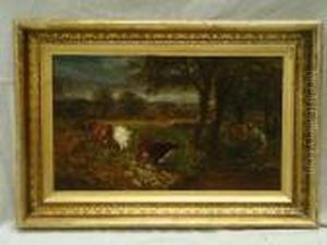 Cows By A Water
Hole by James McDougal Hart