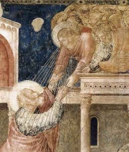 Scenes from the Life of St John the Evangelist- 3. Ascension of the Evangelist (detail) 1320 by Giotto Di Bondone