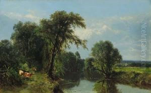 Cattle And Ducks In A River Landscape - view 1