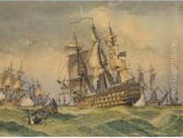 Victory Joins The Fleet,16 September 1805; The Morning After Trafalgar, Victory Intow - view 1