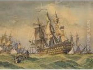 Victory Joins The Fleet,16 September 1805; The Morning After Trafalgar, Victory Intow by William Macdowell