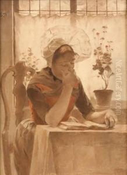 Girl Reading Near A Window - view 1