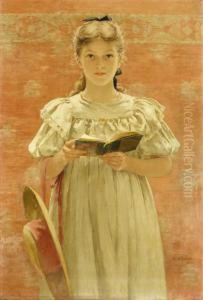 Girl Standing With Book by Walter MacEwen