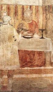 Scenes from the Life of St John the Baptist- 3. Feast of Herod (detail 2) 1320 by Giotto Di Bondone