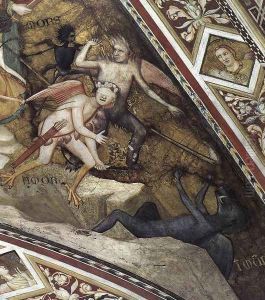 Franciscan Allegories- Allegory of Chastity (detail 2) c. 1330