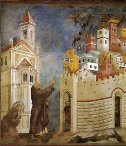 Legend of St Francis- 10. Exorcism of the Demons at Arezzo 1297-99