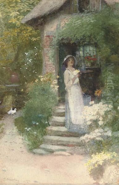 Picking Flowers By The Mill - view 1