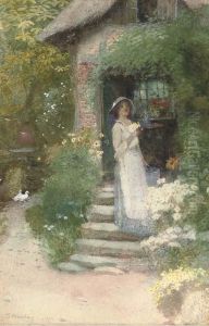 Picking Flowers By The Mill by James Mackay