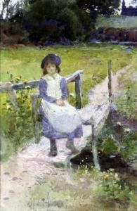 Girl Seated On A Stile