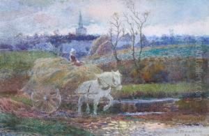 A Haywain On A Country Path
