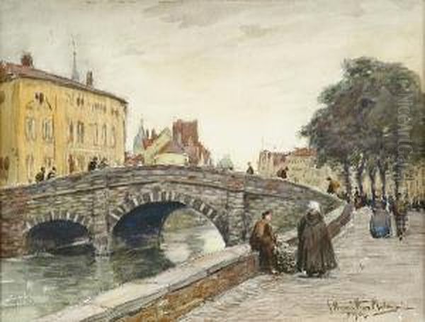 Figures By A Bridge - view 1