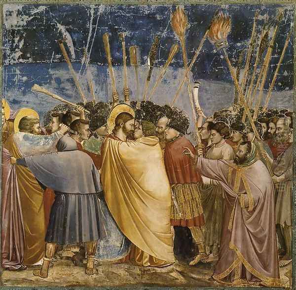 No. 31 Scenes from the Life of Christ- 15. The Arrest of Christ (Kiss of Judas) 1304-06 by Giotto Di Bondone