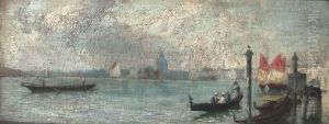 Figures In A Gondola by Thomas Eyre Macklin