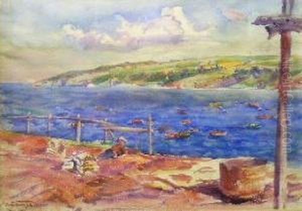 Jigging For Squid, No.9 And River Sketch: A Double-sided Work - view 1