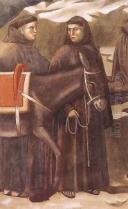 Legend of St Francis- 14. Miracle of the Spring (detail) 1297-1300 by Giotto Di Bondone