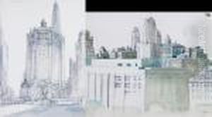 A Group Of Six City Views (includes Michigan Avenue, Chicago) by Donald Shaw Maclaughlan