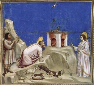 No. 4 Scenes from the Life of Joachim- 4. Joachim's Sacrificial Offering 1304-06 by Giotto Di Bondone