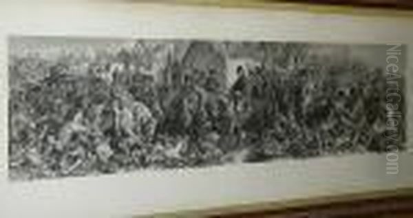 Wellington And Blucher, Meeting
After The Battle Of Waterloo, Mixed Method Engraving By Lumb Stocks, On
Wove, With Margins, Published By Art Union Of London 1875 - view 1