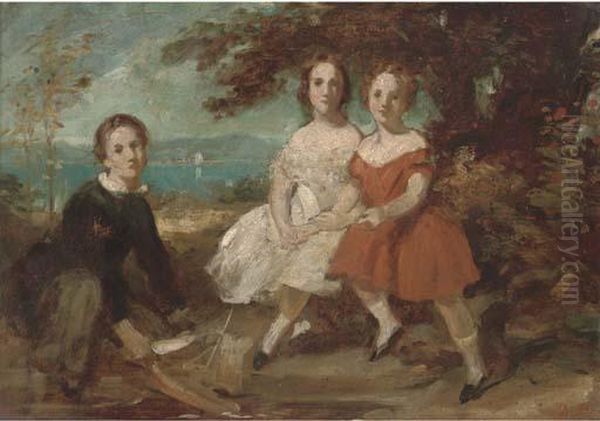 A Group Portrait Of Three Children - view 1