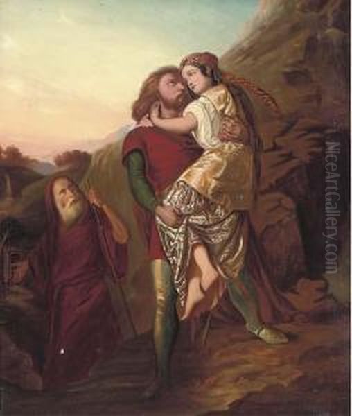 St. Christopher Carrying A Maiden Guided By The Hermit - view 1