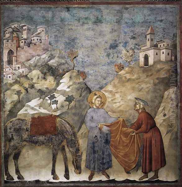 Legend of St Francis- 2. St Francis Giving his Mantle to a Poor Man 1297-99 - view 1