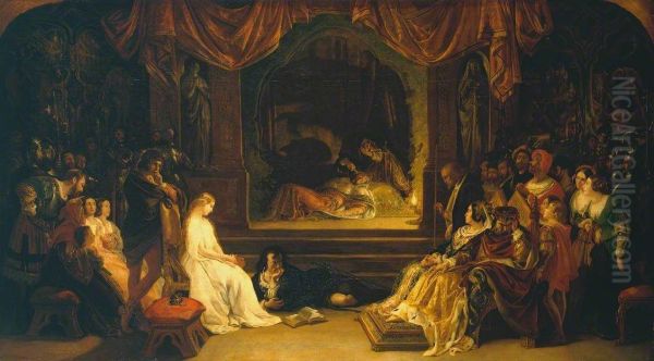 The Play Scene In 'hamlet' by Daniel Maclise