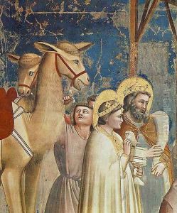No. 18 Scenes from the Life of Christ- 2. Adoration of the Magi (detail) 1304-06 by Giotto Di Bondone