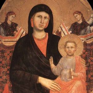 Madonna and Child (detail) 1295-1300 by Giotto Di Bondone