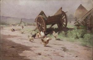 Poultry By A Cart by Robert Russell Macnee