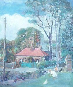 Feeding The Hens by Robert Russell Macnee