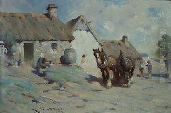 Clydesdales In A Farmyard - view 1