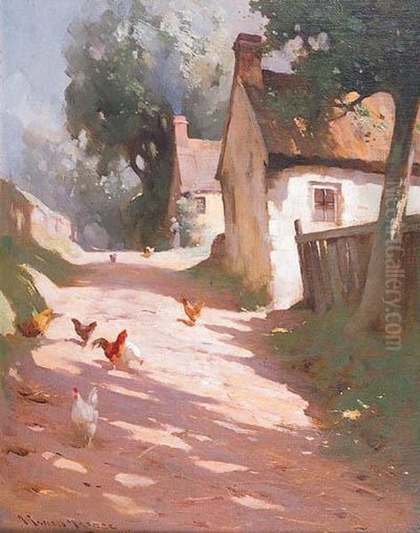 Hens In Morning Sunlight - view 1