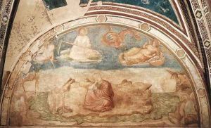 Scenes from the Life of St John the Evangelist- 1. St John on Patmos 1320 by Giotto Di Bondone