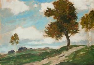 Landschaft Mit Baumen by Gustav Macoun