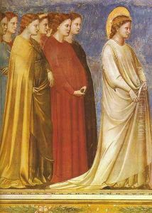 No. 12 Scenes from the Life of the Virgin- 6. Wedding Procession (detail 2) 1304-06 by Giotto Di Bondone