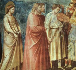 No. 12 Scenes from the Life of the Virgin- 6. Wedding Procession (detail 1) 1304-06 by Giotto Di Bondone