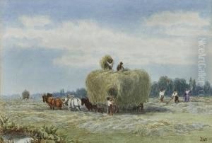 Carting The Hay; At The Sea Shore; A River Landscape, Three by John MacPherson