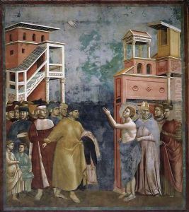 Legend of St Francis- 5. Renunciation of Wordly Goods 1297-99