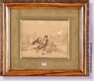 Paysage Aux Patineurs by Jean-Baptiste Madou