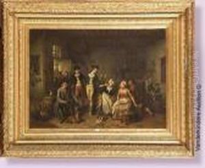 Scene Galante Dans Una Auberge by Jean-Baptiste Madou