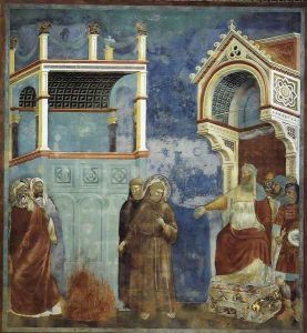 Legend of St Francis- 11. St Francis before the Sultan (Trial by Fire) 1297-1300 by Giotto Di Bondone