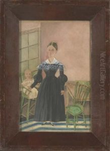 Mother And Daughter In An Interior by Jacob Maentel