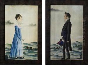 Elizabeth Barr Terree Haines And Henry Haines: A Pair Of Portraits by Jacob Maentel