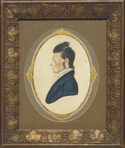 A Miniature Bust Portrait Of Patrick Cochran by Jacob Maentel