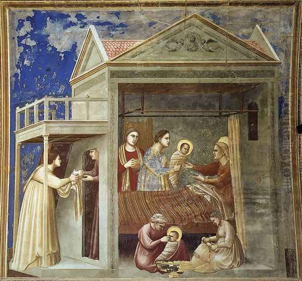 No. 7 Scenes from the Life of the Virgin- 1. The Birth of the Virgin 1304-06 - view 1