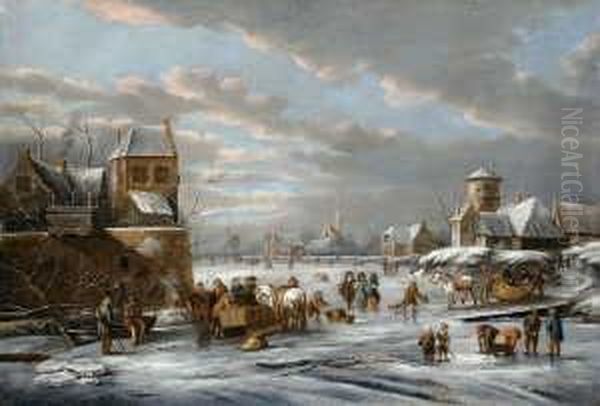 Eisvergnugen Vor Den Mauern Einer
Stadt.
Ol Auf Holz (parkettiert). H 76; B 111 - view 1