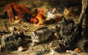 Opmuizenjacht In De Boerenschuur by Eugene Remy Maes