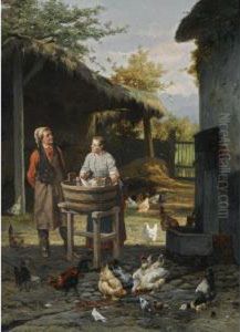 The Flirtation by Eugene Remy Maes