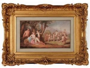 Venus And Cupid With Putti And A Satyr by Michaelangelo Maestri