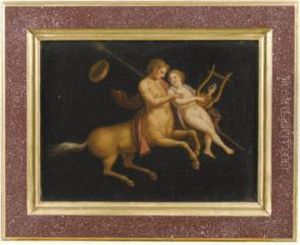 A Pair Of Paintings Of Centaurs by Michaelangelo Maestri